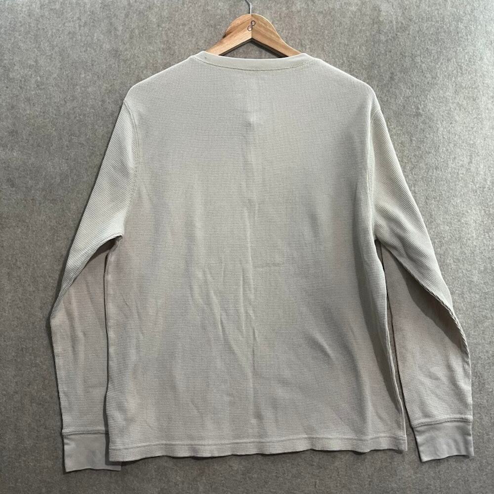 Old Navy Button Henley Cream Thermal Built-in Flex Shirt Size XL - Picture 4 of 9